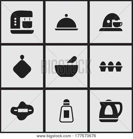 Set Of 9 Editable Food Icons. Includes Symbols Such As Dough, Cup, Mixer And More. Can Be Used For Web, Mobile, UI And Infographic Design.