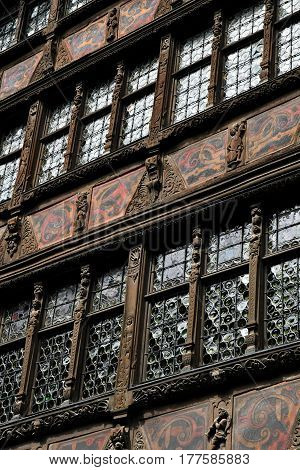 Strasbourg France - july 22 2016 : La Maison Kammerzell old restaurant in the picturesque city center