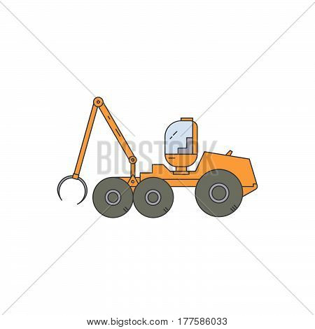 Forest Harvester Line Vector Icon