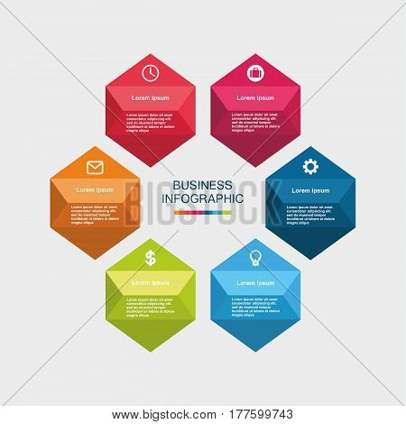 Business Infographic Hexagon