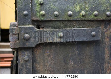 Gros plan de charnière et Rivets