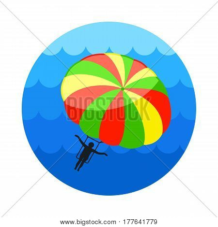Parasailing. Summer kiting activity vector icon. Beach. Summer. Summertime. Holiday. Vacation eps 10
