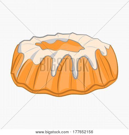 Donut cartoon vector icon isolated on white background.