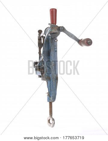 original old maschine apple peeler and potato made of metal