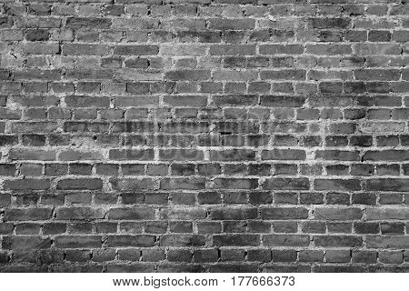 Pattern of Black wall brick background texture surface