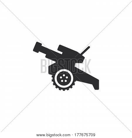 Howitzer cannon icon vector filled flat sign solid pictogram isolated on white. Symbol logo illustration