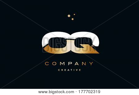 Op O P  White Yellow Gold Golden Luxury Alphabet Letter Logo Icon Template