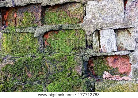 Gray green stone texture of stone and rubble