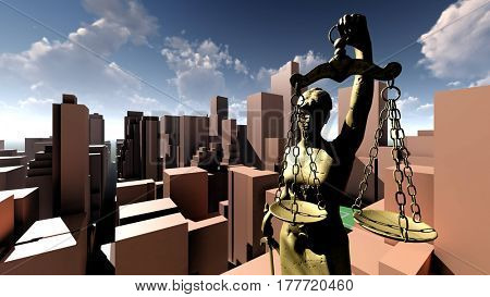 Statue of justice, Law concept, Temida - Themis 3d rendering