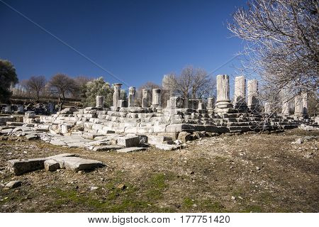 Excavations of the Temple of Hekate in Lagina Ancient City Yatagan Mugla Turkey