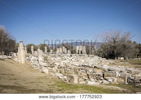 Excavations of the Temple of Hekate in Lagina Ancient City Yatagan Mugla Turkey