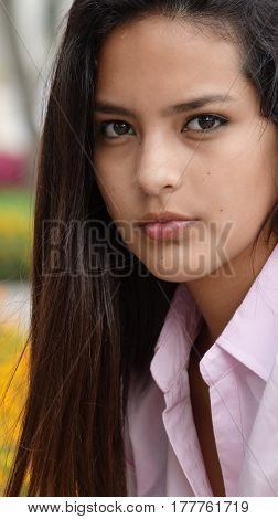 A Portrait of a Serious Teen Girl