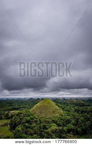Impressive and Famous Chocolate Mountains of Bohol Island Philippines.