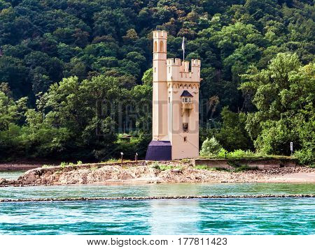The Mouse Tower (Mauseturm) is a stone tower on a small island in the Rhine outside Bingen am Rhein Germany.