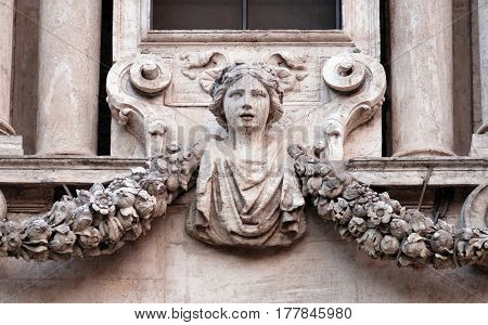 ROME, ITALY - SEPTEMBER 01: Angel, Church of Saints Vincent and Anastasius at Trevi in Rome, Italy on September 01,2016.