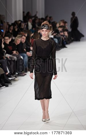 Kyiv, Ukraine - February 4, 2017: Models Walk The Runway During Fashion Show By Larisa Lobanova Autu