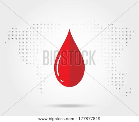 Red Blood Donation Drop Isolated On White. Vector Illustration Eps 10.