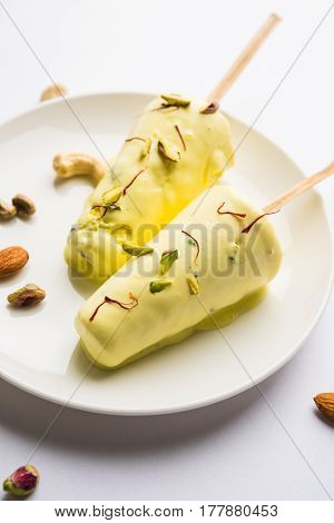 rajwari or rajwadi sweet kesar badam pista kulfi or ice cream candy