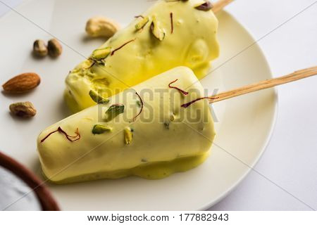 rajwari or rajwadi sweet kesar badam pista kulfi or ice cream candy