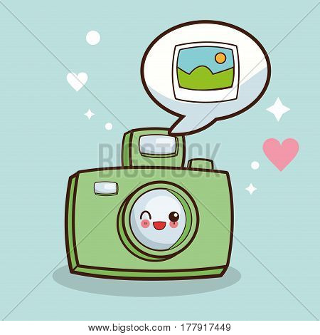 kawaii camera picture photo vector illustration eps 10