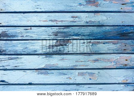blue painted wooden vinage texture with horisontal planks