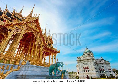 Ananta Samakhom Throne Hall With Barom Mangalanusarani Pavilion At The Royal Dusit Palace In Bangkok