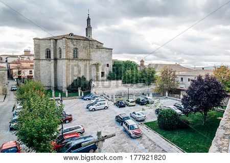 Avila Spain - November 11 2014: Mosen Rubi chapel from The Medieval Walls of Avila. The old city and its extramural churches were declared a World Heritage site by UNESCO