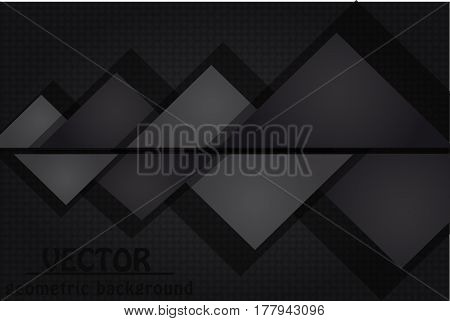 black abstract background. geometrical banner with triangles