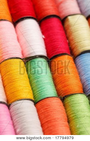 bobbins of lurex thread