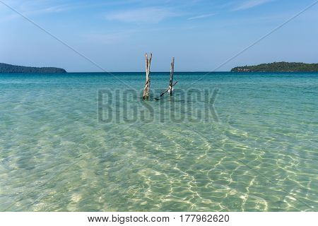 A Paradise Beach Of A Tropical Islands Bay.