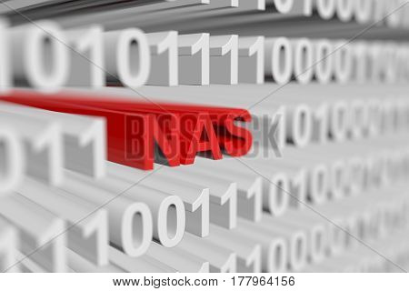 NAS is represented as a binary code with blurred background 3d illustration