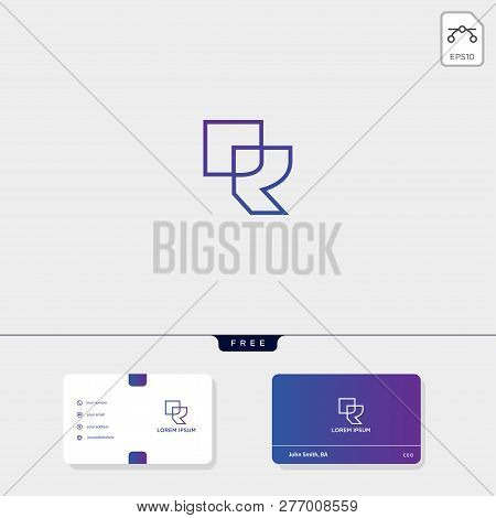 Premium Initial R, Rr Outline Creative Logo Template And Business Card Design Template Include. Vect