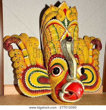 Buddhist Ritual Mask From The Island Of Sri Lanka Bird Of Hurulu