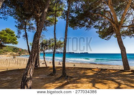 Beach In Peguera, Platja De Tora, Majorca Island, Spain Mediterranean Sea