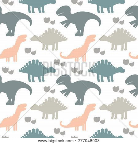 Vector Illustration. Children Cute Seamless Pattern With Silhoue