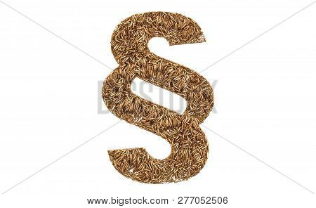 Section Mark From Bullets, 3d Rendering Isolated On White Background