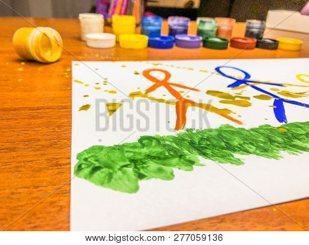Childrens Paint And Brush Drawings, Childrens Development