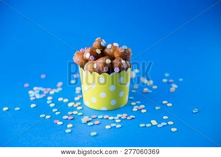 The Purcedduzzi Is Typical Christmas Desserts Spread In Salento, Puglia And Basilicata, Close Up, Co