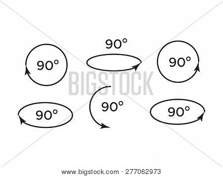 Set Of Rotate 45, 90, 180 And 360 Icons. Rotation Degree 180