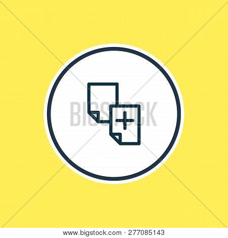 Illustration Of Duplicate Content Icon Line. Beautiful Advertisement Element Also Can Be Used As Cop