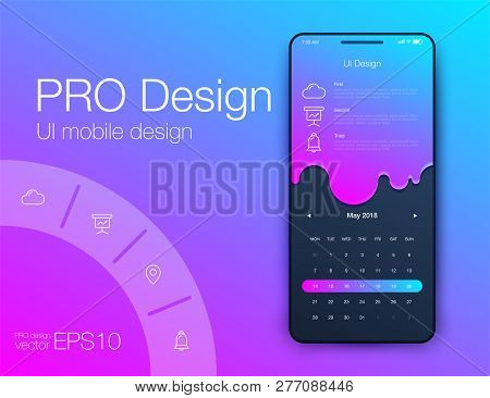 Mobile Phone Application For Analytics. Stock Vector