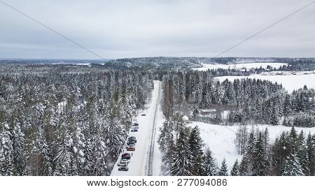 Aerial Landscape, Area Of Veliky Ustyug  Is A Town In Vologda Oblast, Russia, Territory Of The Resid