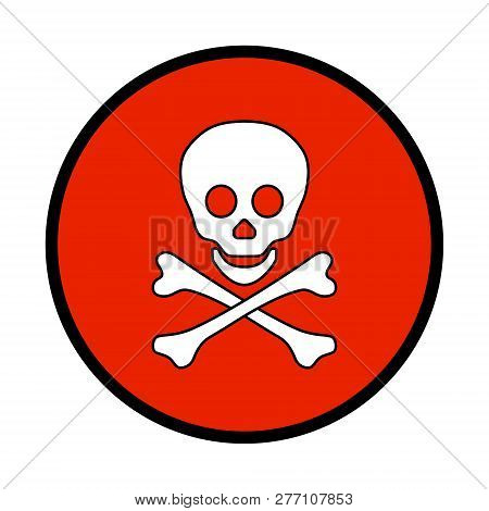 Isolated Logo Skull And Crossbones  Isolated On White Background