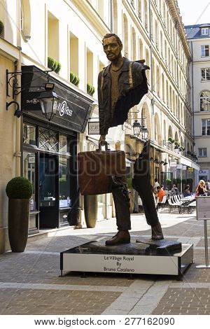 Paris, France - September 3, 2018: Street Exposure Of The Artworks Of Bruno Catalano On The Parisian