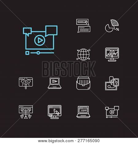 Optimization Icons Set. Search Result And Optimization Icons With Responsive Design, Sitemap And Cdn