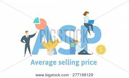 Asp, Average Selling Price. Concept With Keywords, Letters And Icons. Flat Vector Illustration. Isol