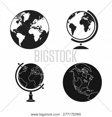 Vector Illustration Of Globe And World Logo. Collection Of Globe And Earth Stock Symbol For Web.