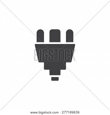 Type K Power Plug Vector Icon. Filled Flat Sign For Mobile Concept And Web Design. Electrical Plug S