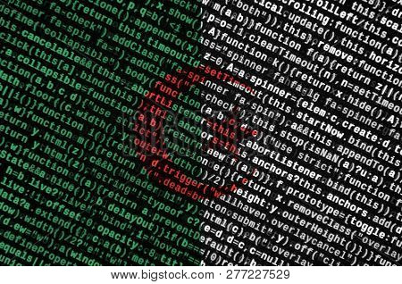 Algeria Flag  Is Depicted On The Screen With The Program Code. The Concept Of Modern Technology And 