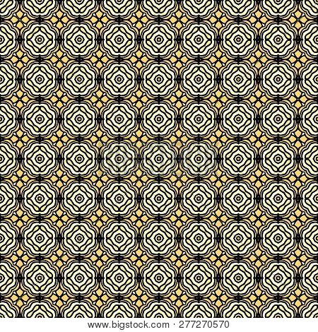 Retro Geometric Pattern In Repeat. Fabric Print. Seamless Background, Mosaic Ornament, Vintage Style